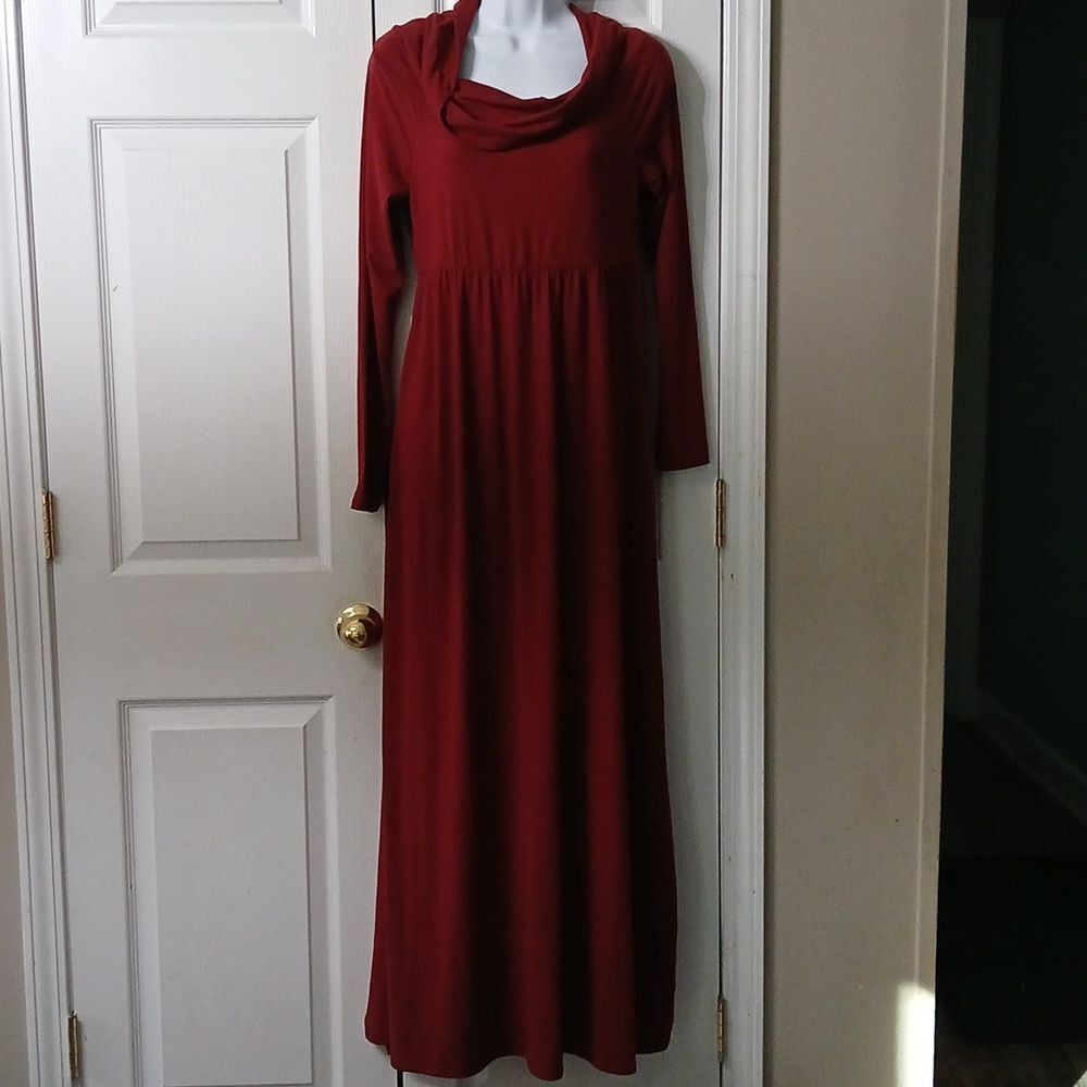 Mother Bee long sleeve maternity super soft cowl neck maxi dress Sz M NWOT